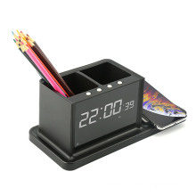 New Design Alarm Clock Wireless Charger with Pen Holder Qi 15W Wireless Quick Charger